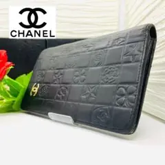 CHANEL シャネル アイコン ココマーク 二つ折り財布 ブラック レディース