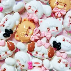 ☆1個30円 プリティーanimal 6個 デコパーツ カボション A-120