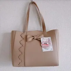 m♡petit しまむら×青木美沙子さんコラボ トートバッグ ベージュ