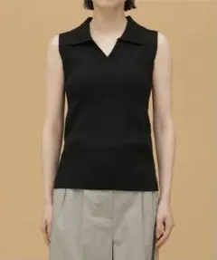 【新品未使用】ノースリーブリブニット　ポロ