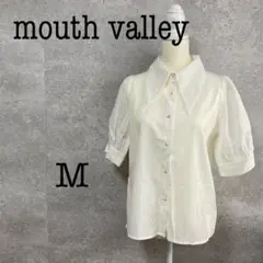 タグ付き美品✨ mouth valley ブラウス シャツ 襟 五部袖 ホワイト