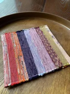 裂き織りポットマット　リバーシブル