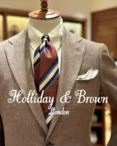 【新品】Holliday & Brown／レジメンタルタイ／ブラウン／ブルー