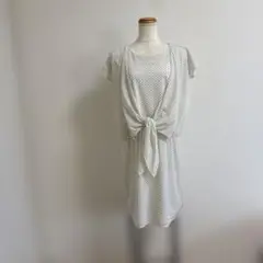 ドット柄ノースリーブミニワンピース