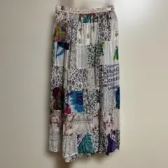 パッチワークデザイン ロングスカート