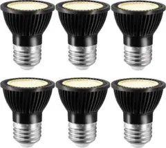 スポットライトLED E26口金 500LM 5.5W 電球色 6個 黒