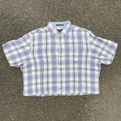 短丈 NAUTICA チェックシャツ ボックス　　cityboy y2k