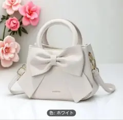 ショルダー　リボン可愛い　　ミニハンドバック　PUレザー　大容量