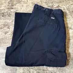 シンタス ワークカーゴパンツ 紺色ネイビー サイドポケット ゆるダボ メンズ古着