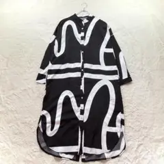 【patterntorso】F 黒×白 ワンピース ロング丈 おしゃれ着 春夏