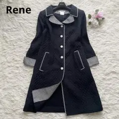Rene TISSUE ロングコート ギンガムチェック キルティング 36