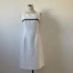 Talassio ノースリーブ　ホワイトワンピース　リボン　Mサイズ
