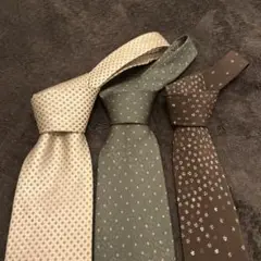 ネクタイ 3本セット ベージュ グリーン ブラウン