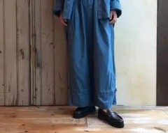 最終価格 ネストローブ アップサイクルリノ ラッフルヘムパンツブルー