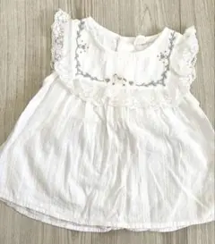 ♡80cm 女の子ベビー服 刺繍レース付き ベビーブラウス
