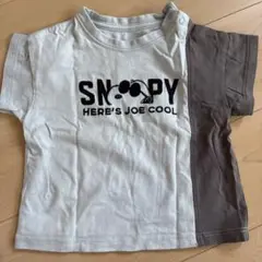 スヌーピー Tシャツ 90cm ツートンカラー