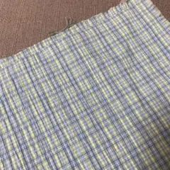新品 サッカー生地 布 水色×グリーン チェック 112cm幅×200cm