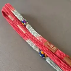 帯締め ピンク 水色 手組紐 正絹