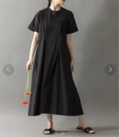 美品★Anside アンサイド　MVSウエストタックワンピース　ブラック