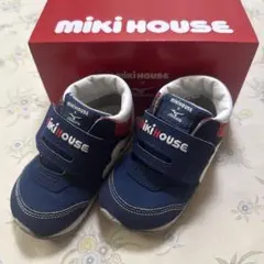 miki HOUSE ネイビー ベルトスニーカー