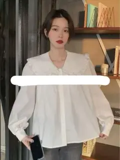 SHEIN nugu GRL フリル襟 ブラウス