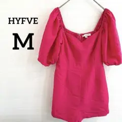 HYFVE 【M】パフスリーブ ピンク ロンパース オールインワン