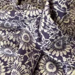 パープル花柄模様生地90×約100センチ