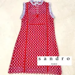 サンドロ レア デザイン ワンピース ドレス レース フリル