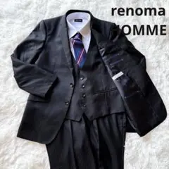 renoma HOMME ♪極美品♪ 3ピース スーツ ストライプ セットアップ
