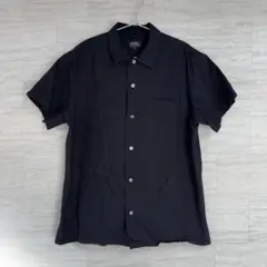 A.P.C アーペーセー　半袖シャツ　ブラック　BLACK 黒　無地　L