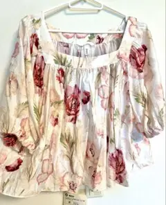 H&M 花柄 スリーブブラウス