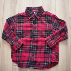 UNIQLO チェック柄長袖シャツ 100cm