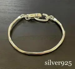 バングル　ブレスレット　シルバー925 ユニセックス　フック　シンプルデザイン