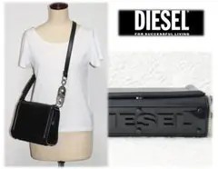 新品タグ付き【DIESEL 】立体ロゴ プレート ショルダーバッグ 黒