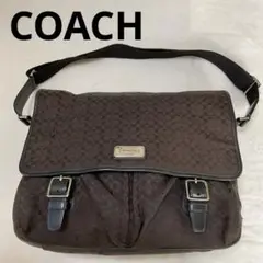 【美品】COACH コーチ ショルダーバッグ 大容量 シグネイチャー キャンバス