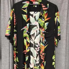 Hilo Hattie アロハシャツ M 黒 花柄