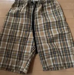 ベージュ系チェック ショートパンツ Mサイズ