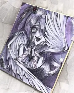 色紙 手描き アナログ オリジナルイラスト