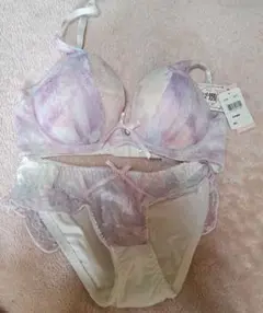 新品レース付きブラジャーとショーツセット D75