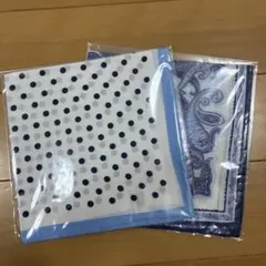 ポケットチーフ　水玉　ペイズリー柄　2枚セット