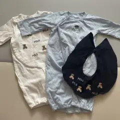 Polo テディベアロンパースとスタイセット