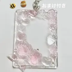 うるつや　トレカキーホルダー トレカデコ　ピンク　ローズ
