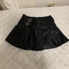 レザープリーツミニスカート