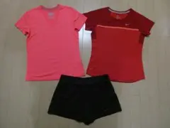★まとめて３枚【Ｍ】レディース ナイキ ランニング パンツ Ｔシャツ