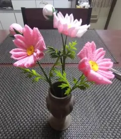 秋の定番！　つまみ細工コスモス花瓶挿し用