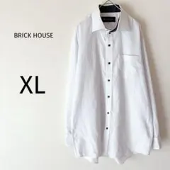 ブリックハウス ワイシャツ 長袖シャツ メンズ ストライプ ホワイト XL