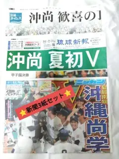 甲子園 沖縄尚学優勝 新聞 琉球新報 沖縄タイムス 日刊スポーツ 3紙セット