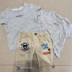 DOUBLE.B ミキハウスTシャツ2枚とショートパンツセット