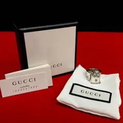 極 美品 箱 袋付 GUCCI グッチ ゴースト シルバー925 リング 18号