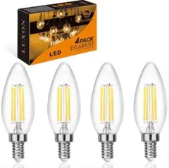 LEDシャンデリア電球 E17口金 電球色 40WPSE認証済 C35 4個入り